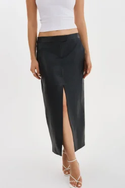 Femme LAMARQUE ABIA | Jupe Longue En Cuir à Taille Basse