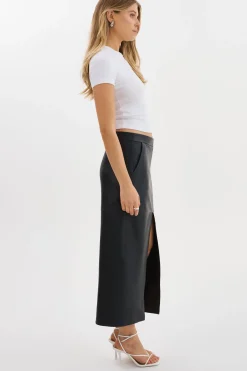 Femme LAMARQUE ABIA | Jupe Longue En Cuir à Taille Basse
