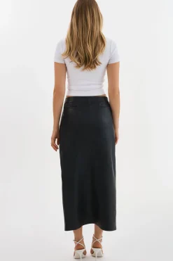 Femme LAMARQUE ABIA | Jupe Longue En Cuir à Taille Basse