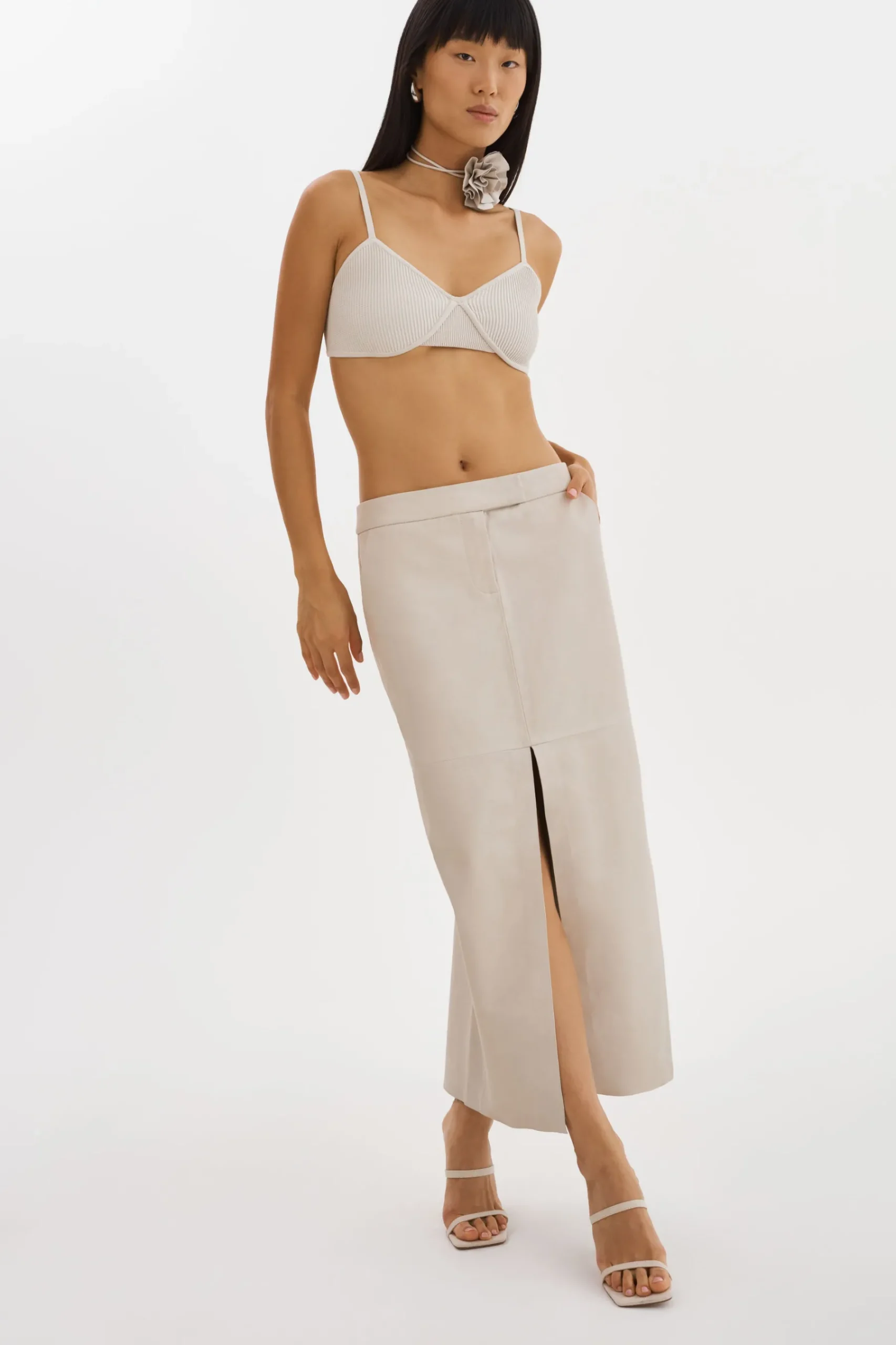 Femme LAMARQUE ABIA | Jupe Longue En Cuir à Taille Basse
