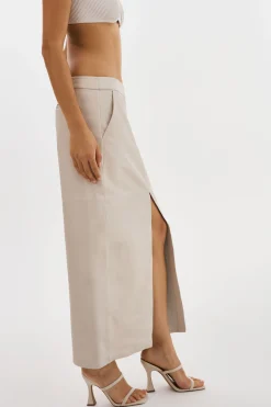 Femme LAMARQUE ABIA | Jupe Longue En Cuir à Taille Basse