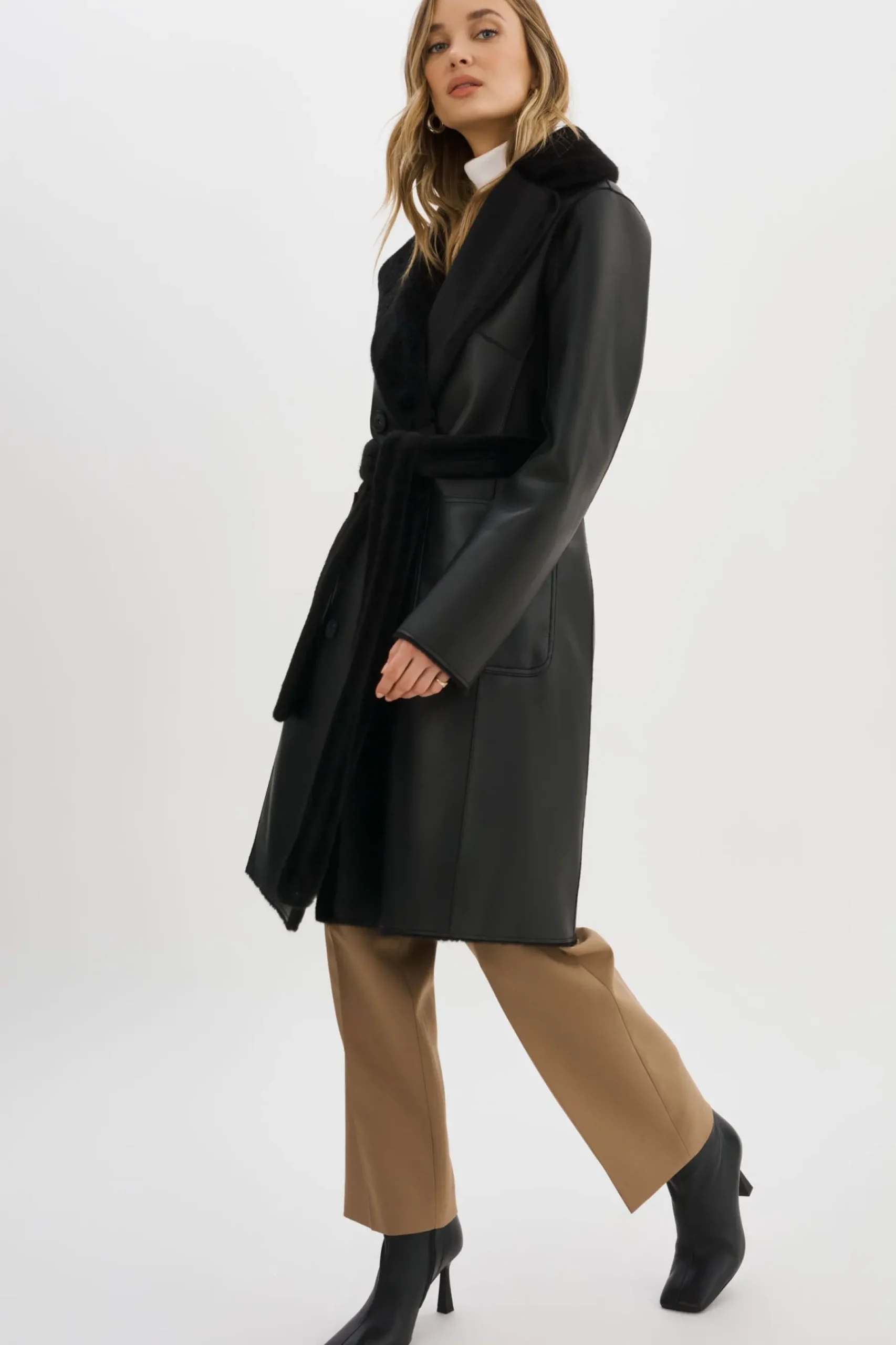 Femme LAMARQUE ABIGAIL | Manteau Réversible En Fausse Peau De Mouton