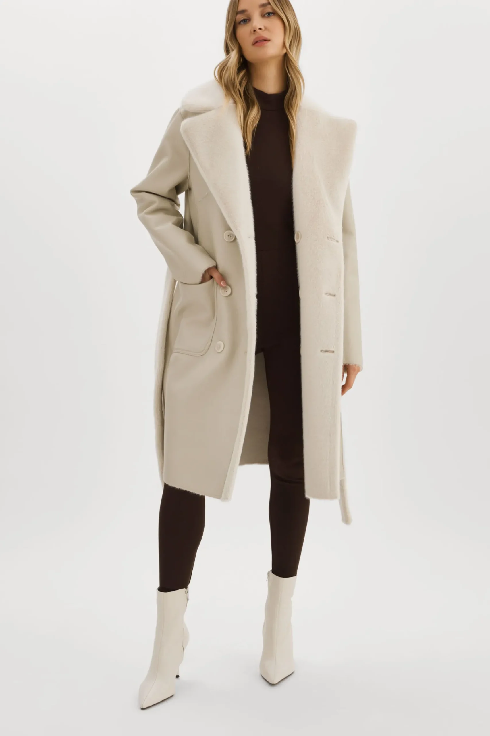 Femme LAMARQUE ABIGAIL | Manteau Réversible En Fausse Peau De Mouton