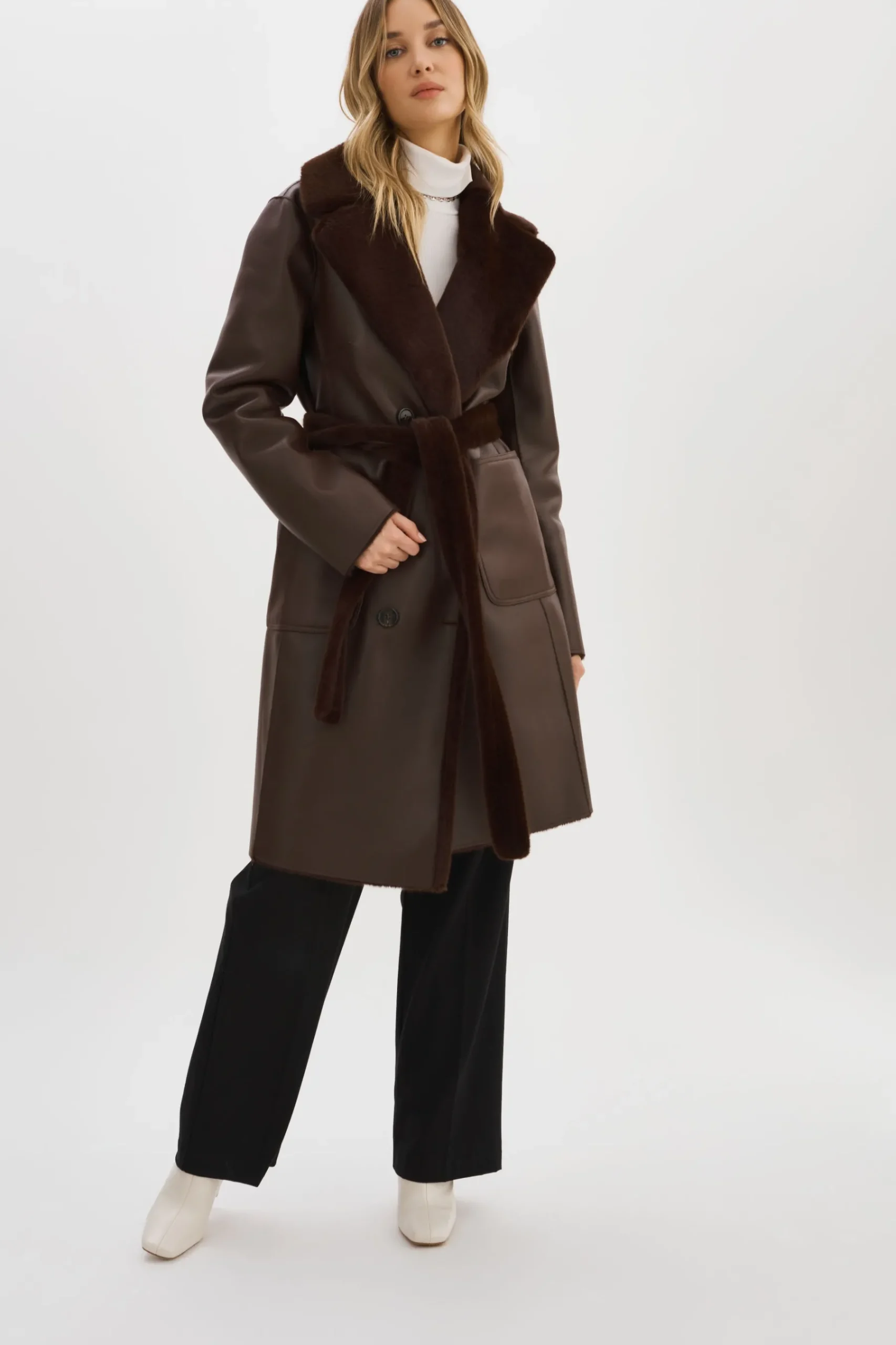 Femme LAMARQUE ABIGAIL | Manteau Réversible En Fausse Peau De Mouton