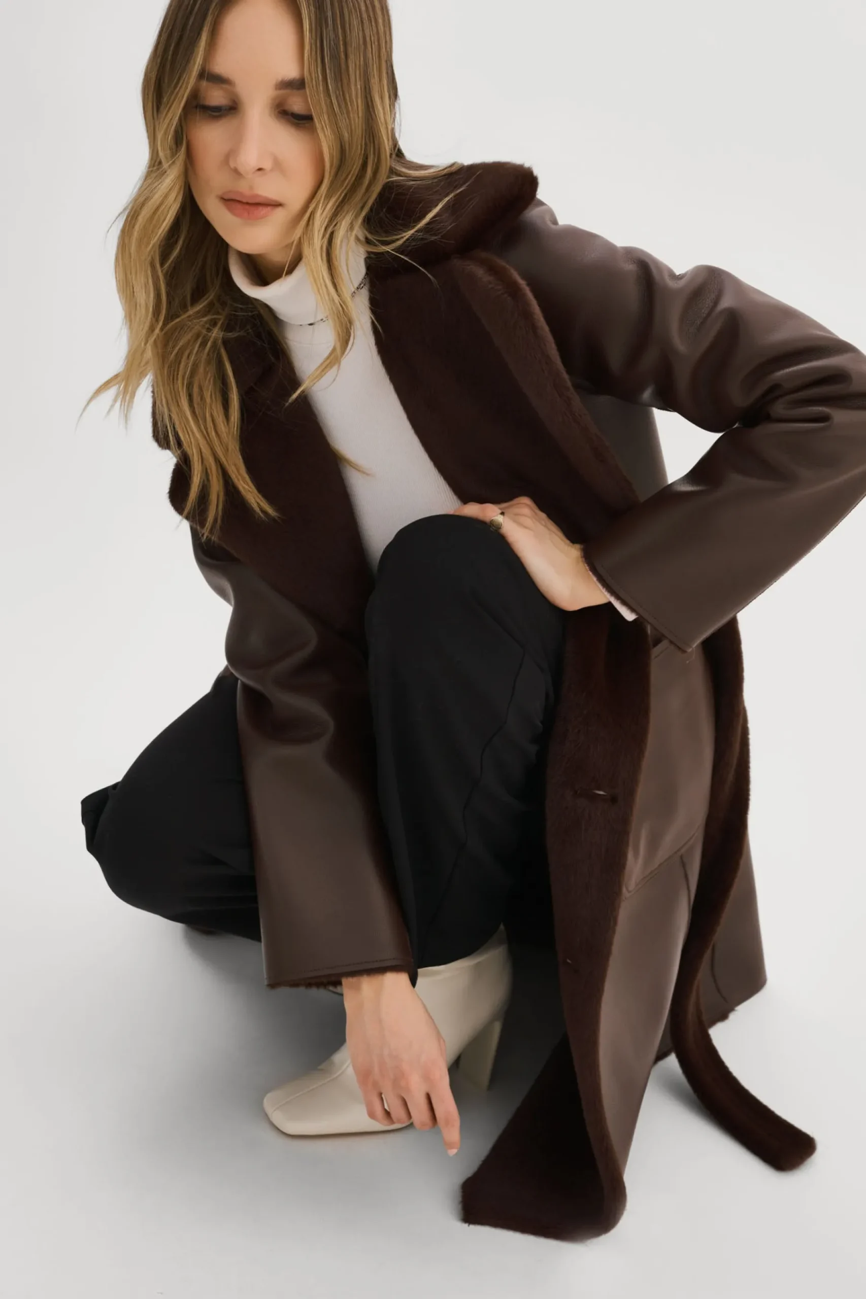 Femme LAMARQUE ABIGAIL | Manteau Réversible En Fausse Peau De Mouton