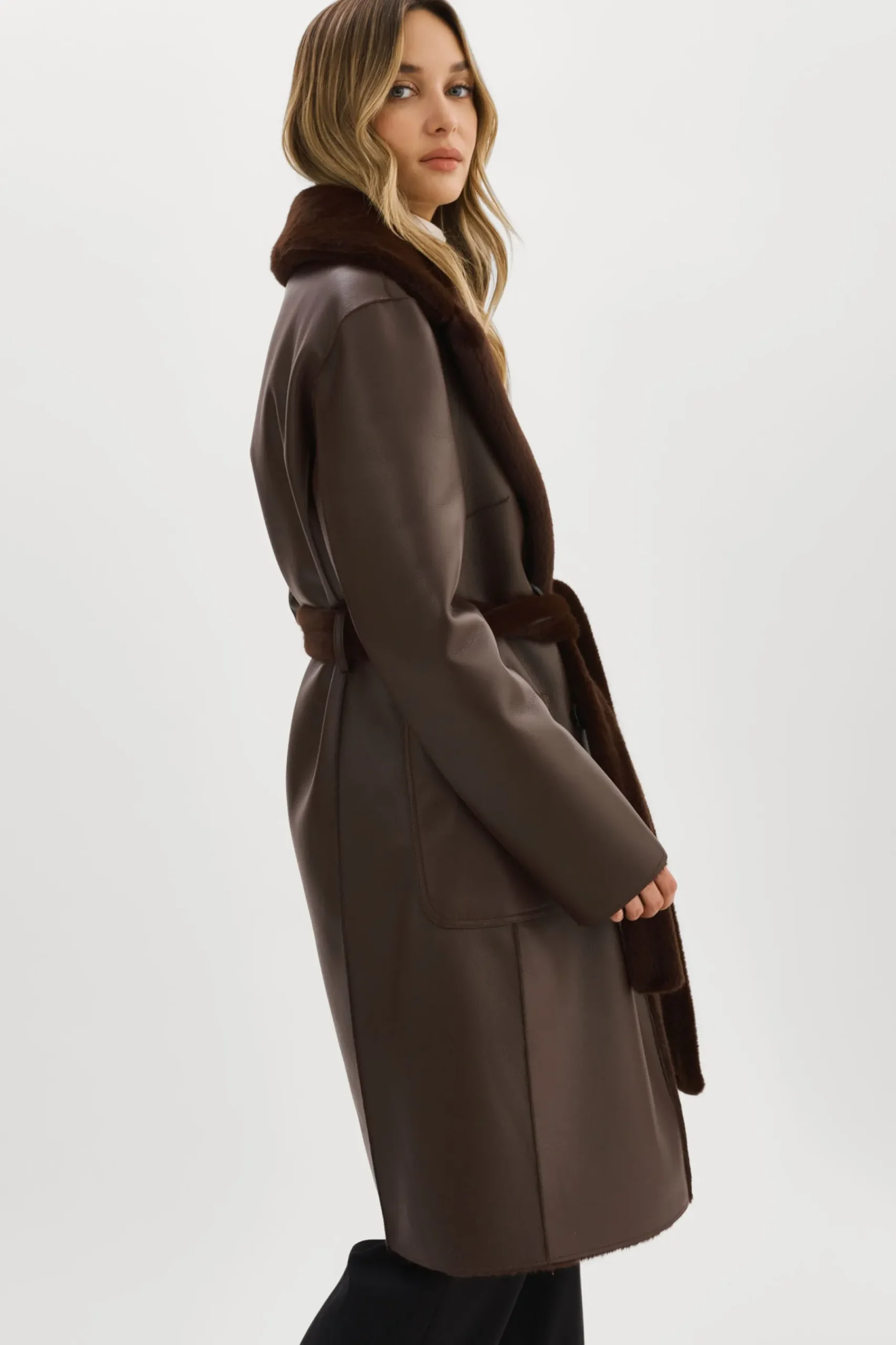 Femme LAMARQUE ABIGAIL | Manteau Réversible En Fausse Peau De Mouton