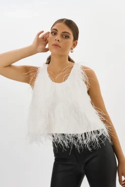 Femme LAMARQUE ABRIELLE | Haut à Plumes D'autruche