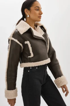 Femme LAMARQUE ADRINA | Veste Courte En Fausse Peau De Mouton