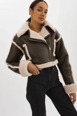Femme LAMARQUE ADRINA | Veste Courte En Fausse Peau De Mouton