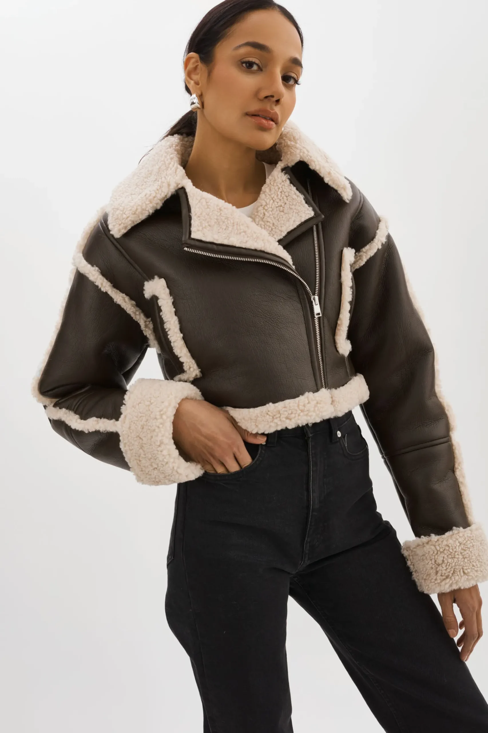 Femme LAMARQUE ADRINA | Veste Courte En Fausse Peau De Mouton