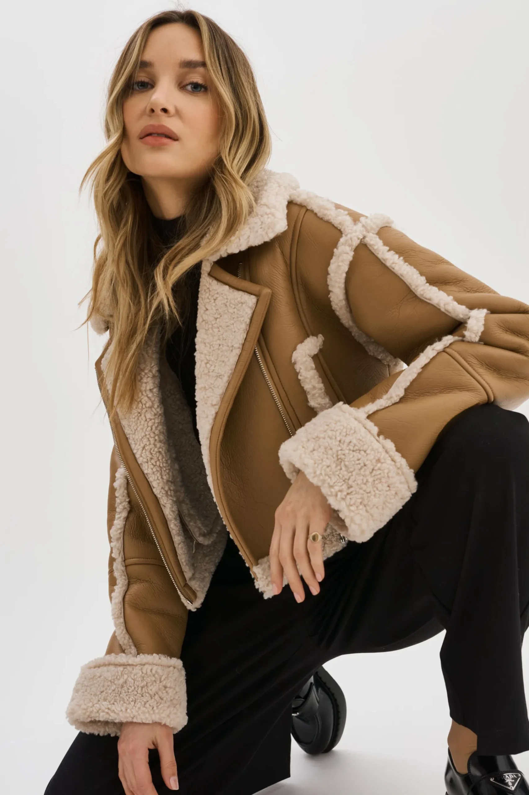 Femme LAMARQUE ADRINA | Veste Courte En Fausse Peau De Mouton