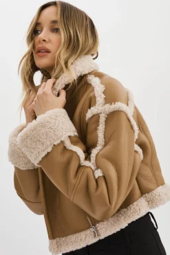 Femme LAMARQUE ADRINA | Veste Courte En Fausse Peau De Mouton