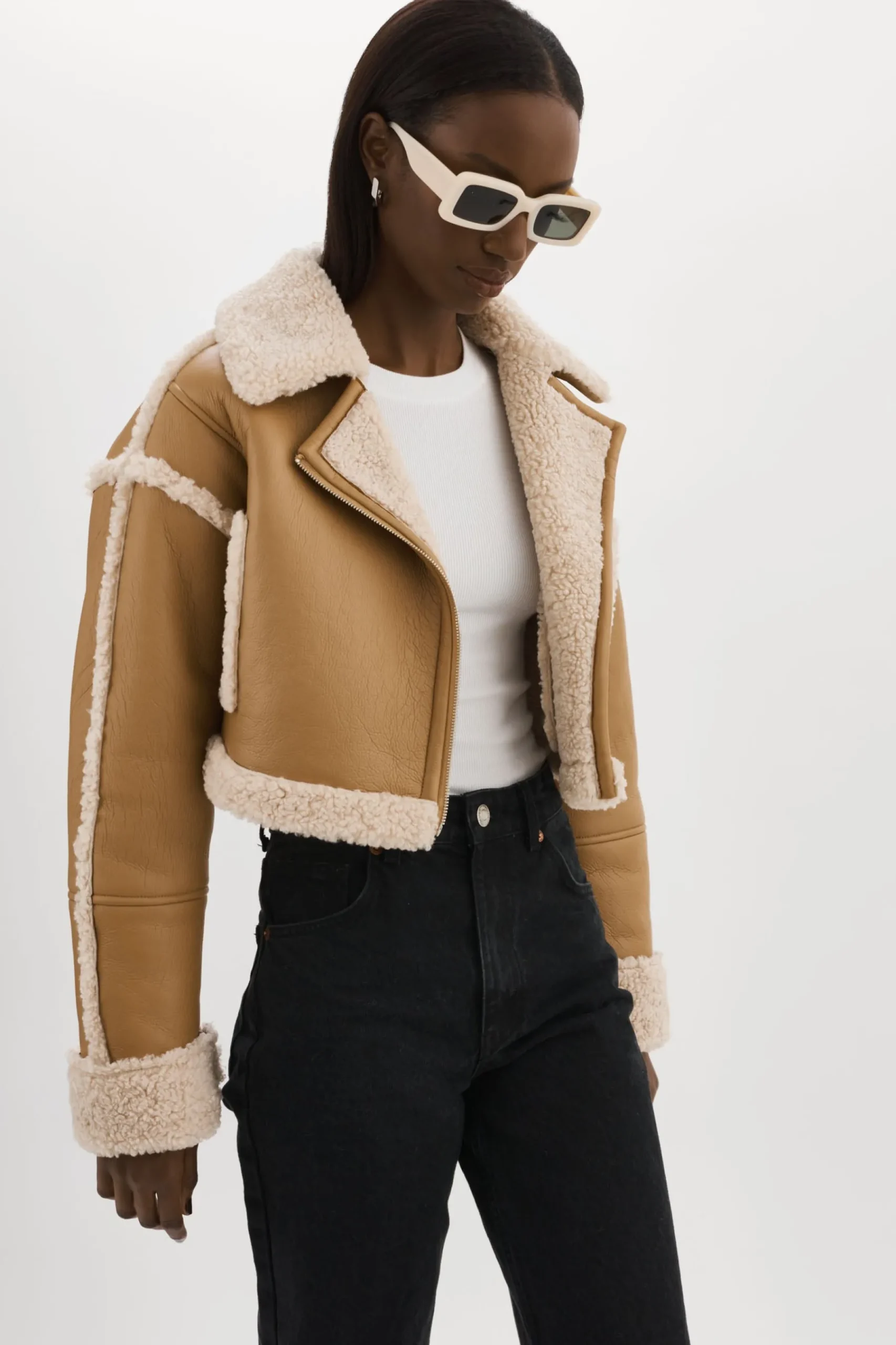 Femme LAMARQUE ADRINA | Veste Courte En Fausse Peau De Mouton