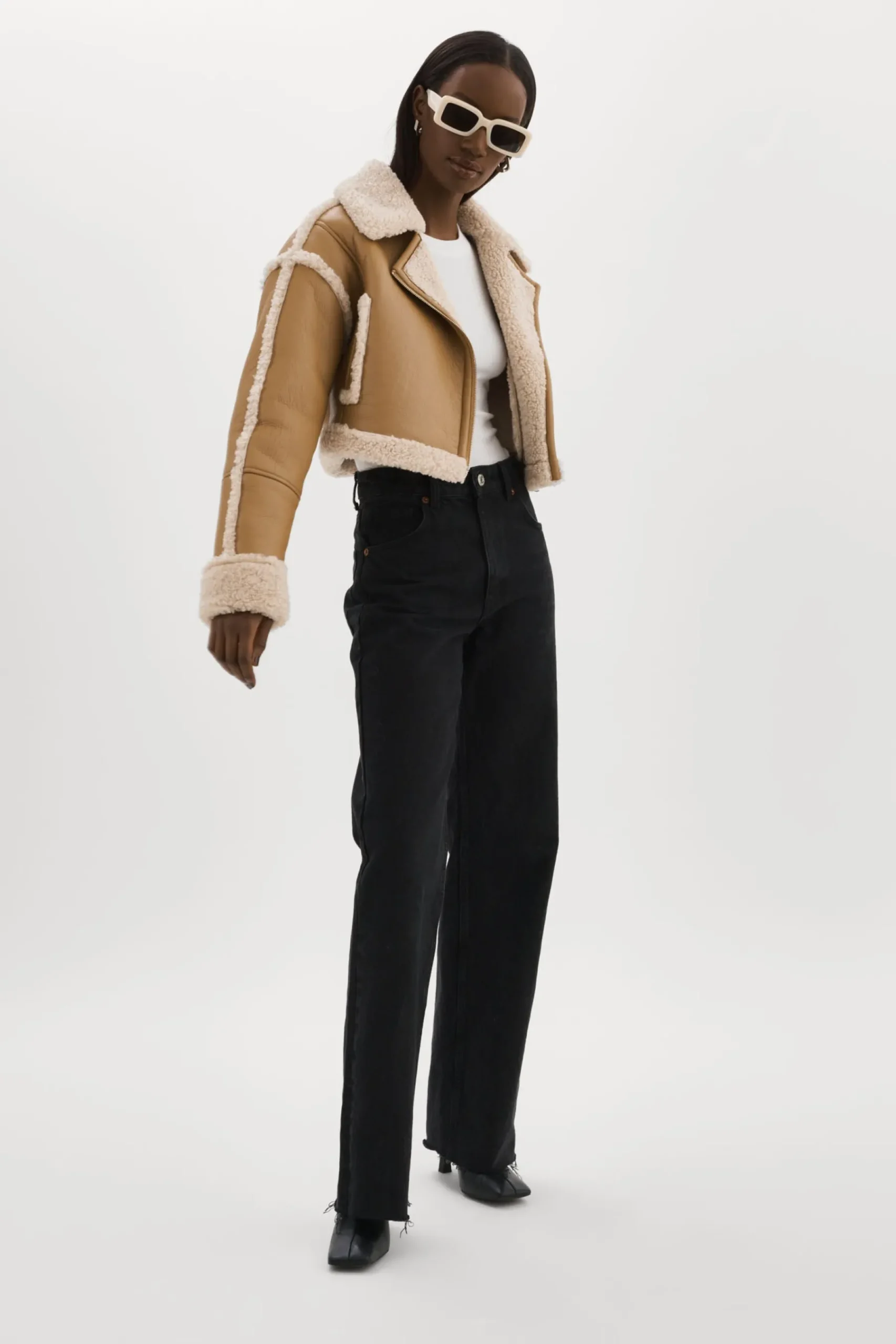Femme LAMARQUE ADRINA | Veste Courte En Fausse Peau De Mouton