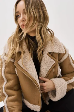 Femme LAMARQUE ADRINA | Veste Courte En Fausse Peau De Mouton