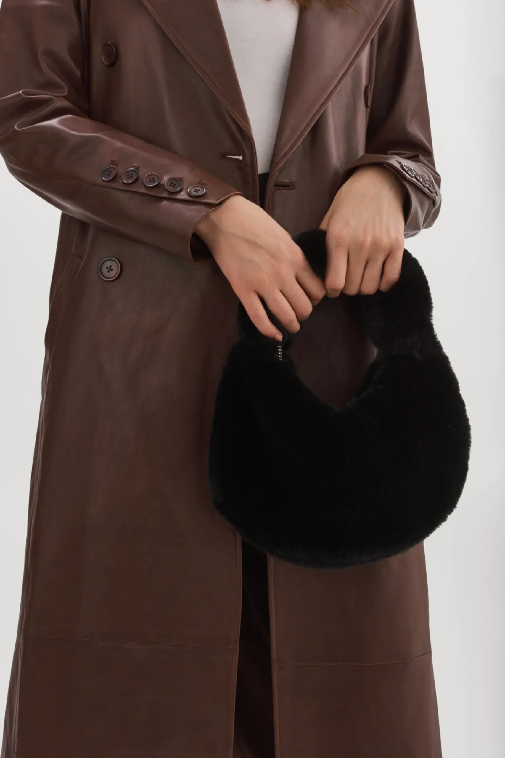Femme LAMARQUE ALIX | Mini Sac Hobo En Fausse Fourrure