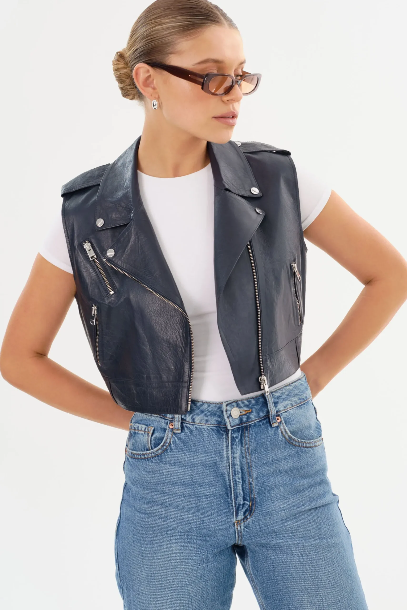 Femme LAMARQUE AMALIA | Leather Biker Vest