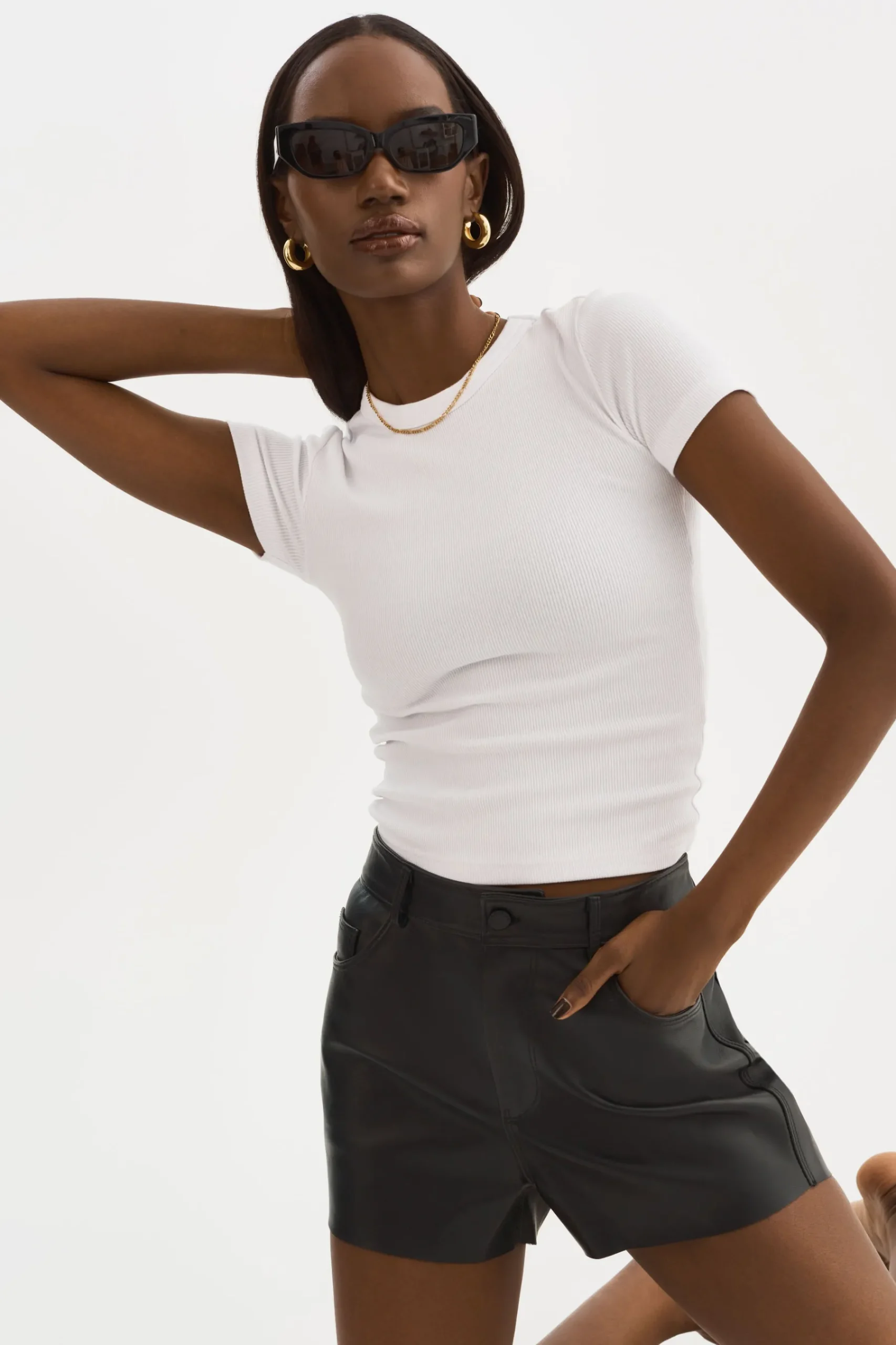 Femme LAMARQUE ANIKA | Short à Taille Haute En Cuir