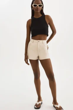 Femme LAMARQUE ANIKA | Short à Taille Haute En Cuir
