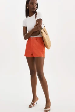Femme LAMARQUE ANIKA | Short à Taille Haute En Cuir