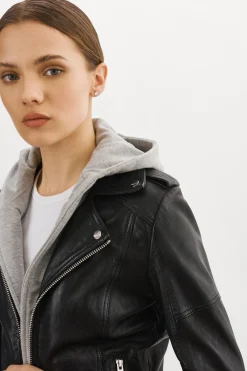 Femme LAMARQUE ANNA Veste Moto En Cuir Convertible