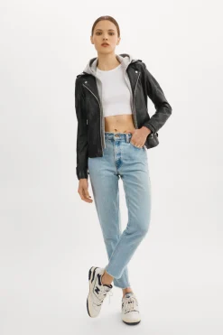 Femme LAMARQUE ANNA Veste Moto En Cuir Convertible