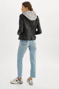Femme LAMARQUE ANNA Veste Moto En Cuir Convertible