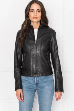 Femme LAMARQUE ARLETTE Veste Moto En Cuir Convertible