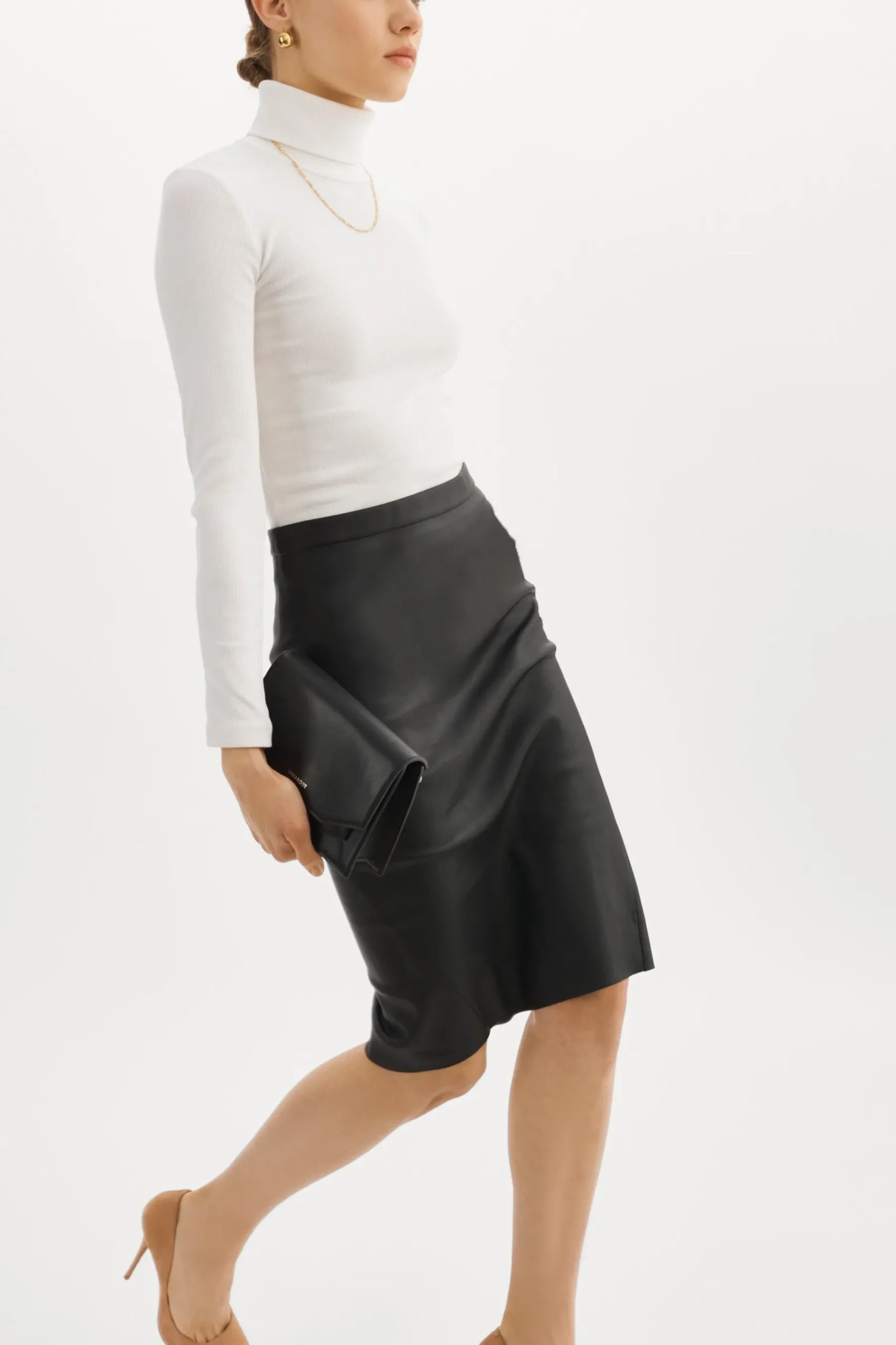 Femme LAMARQUE AVANA Jupe Droite En Cuir Extensible