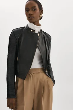Femme LAMARQUE AZRA GOLD | Leather Biker Jacket