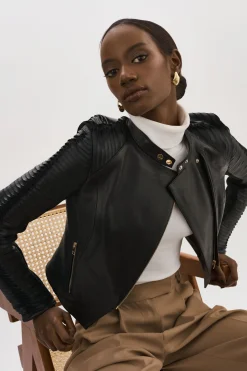 Femme LAMARQUE AZRA GOLD | Leather Biker Jacket