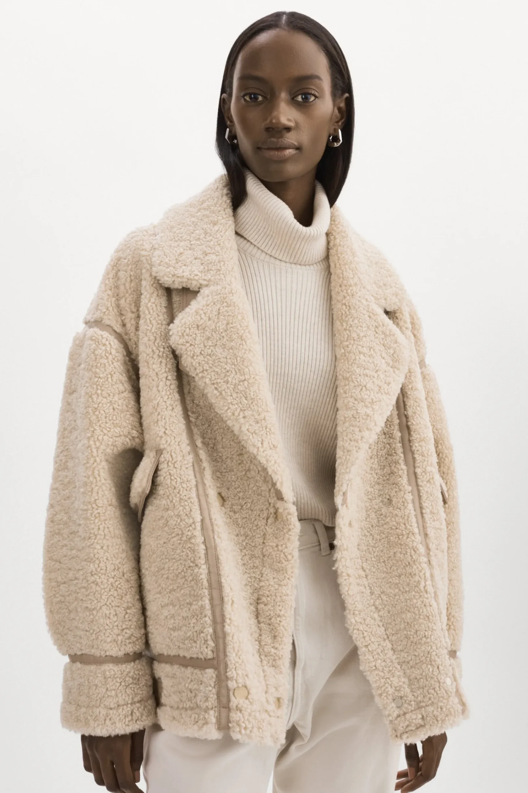 Femme LAMARQUE BADU | Veste Oversize En Fausse Peau De Mouton