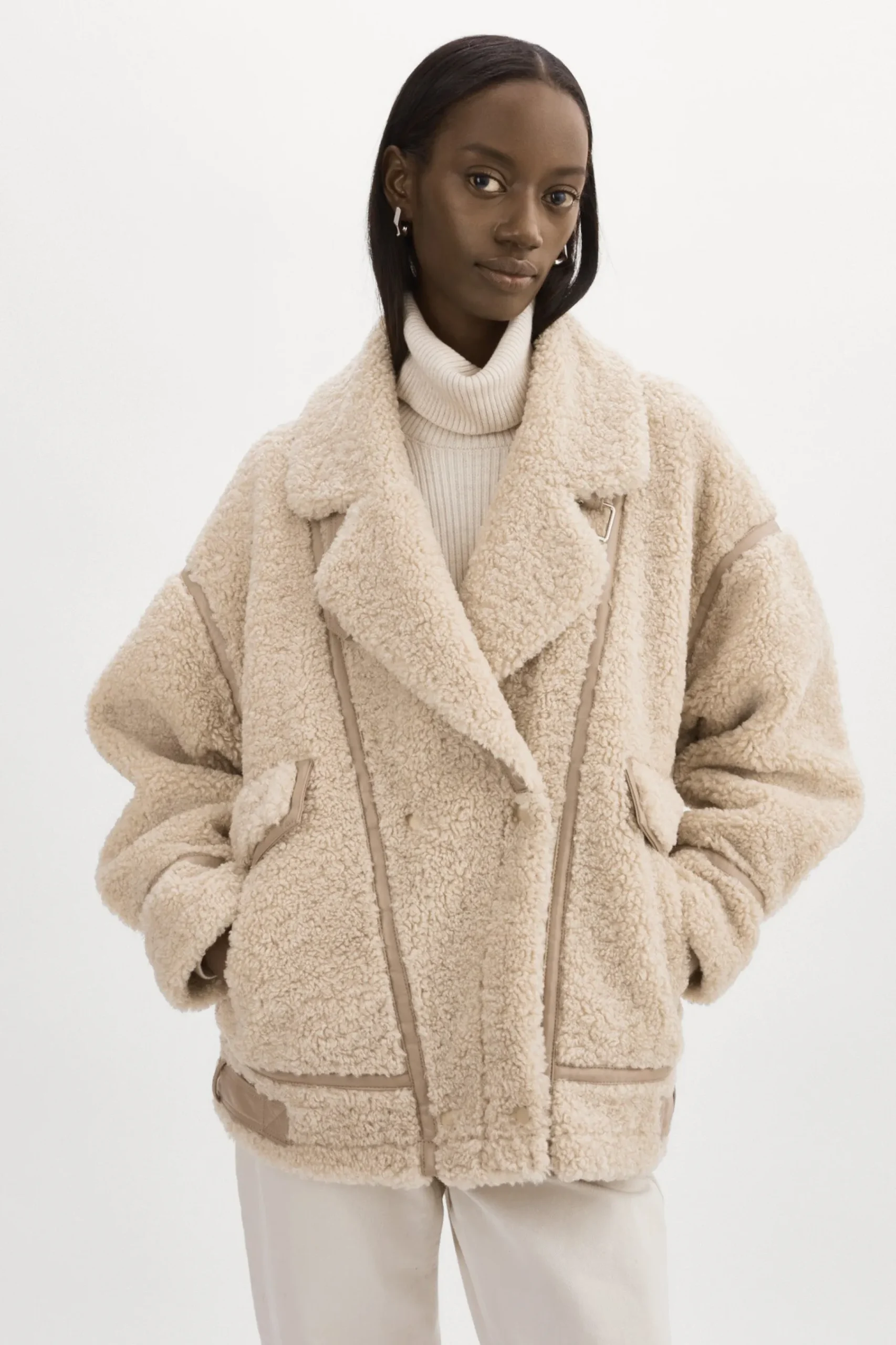 Femme LAMARQUE BADU | Veste Oversize En Fausse Peau De Mouton