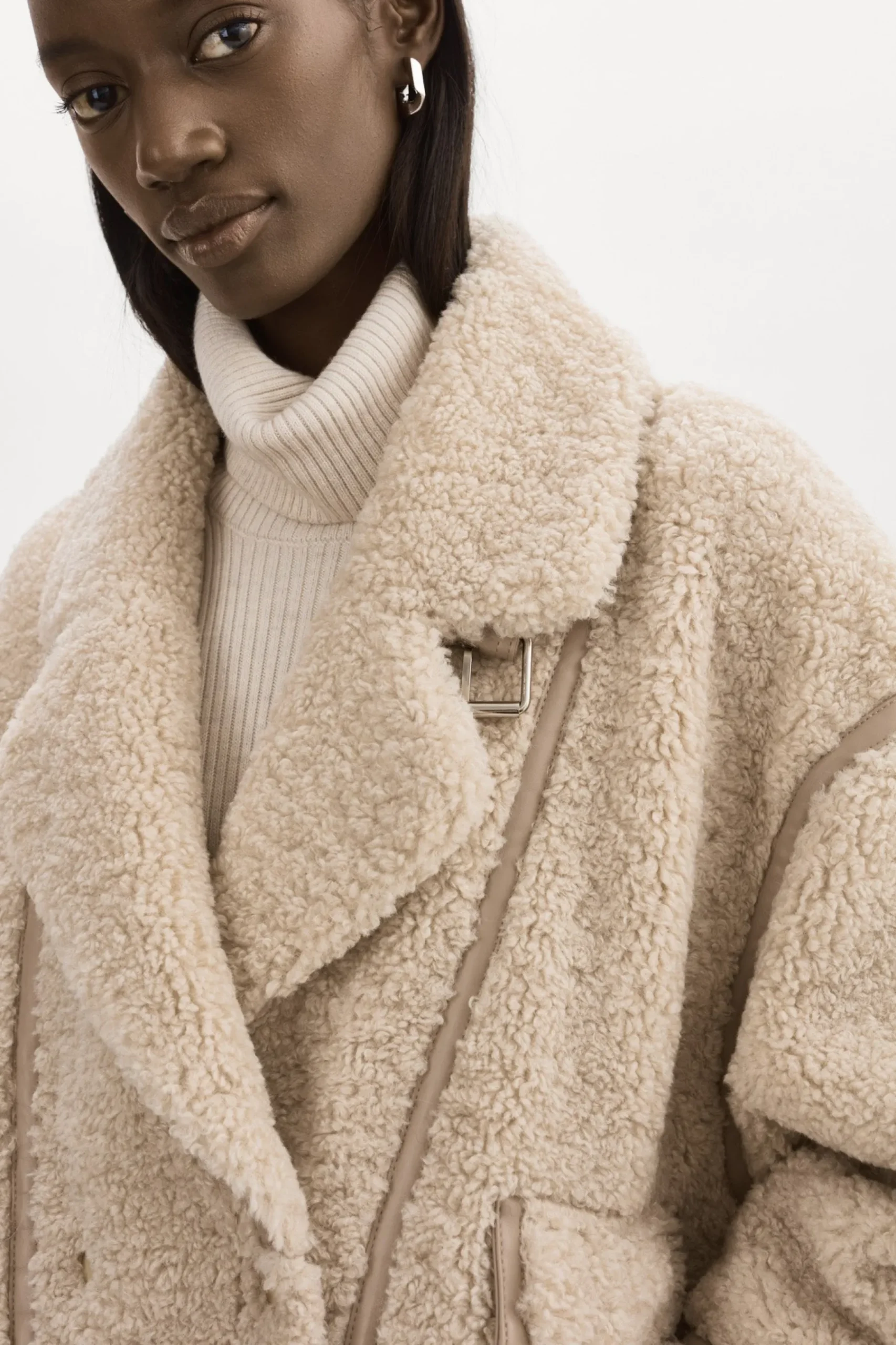 Femme LAMARQUE BADU | Veste Oversize En Fausse Peau De Mouton