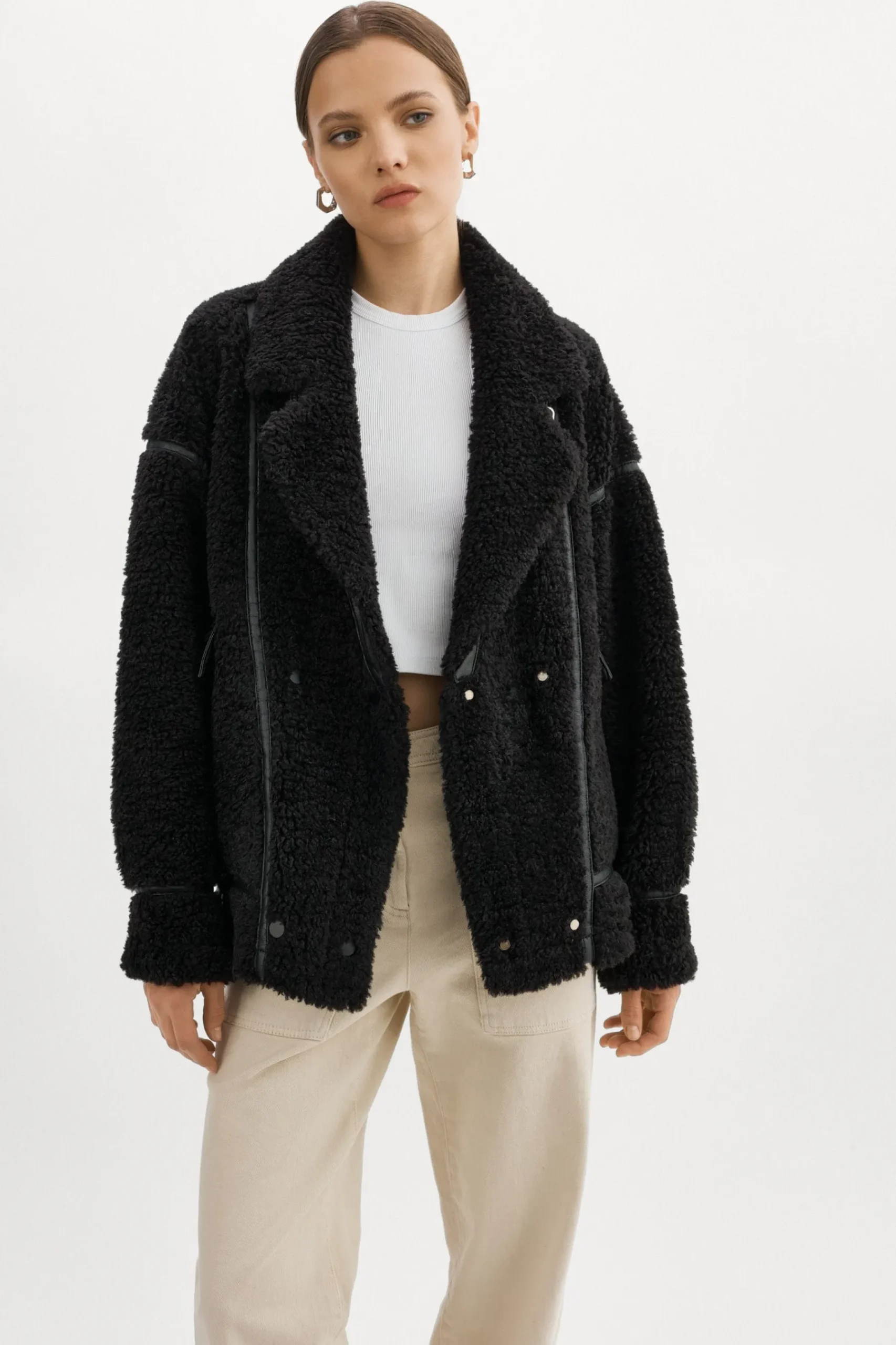 Femme LAMARQUE BADU | Veste Oversize En Fausse Peau De Mouton