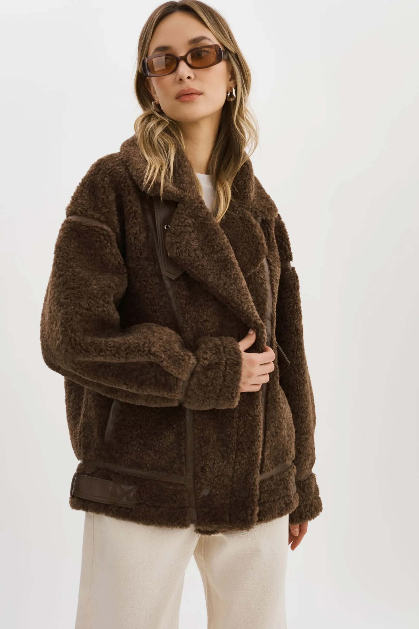 Femme LAMARQUE BADU | Veste Oversize En Fausse Peau De Mouton