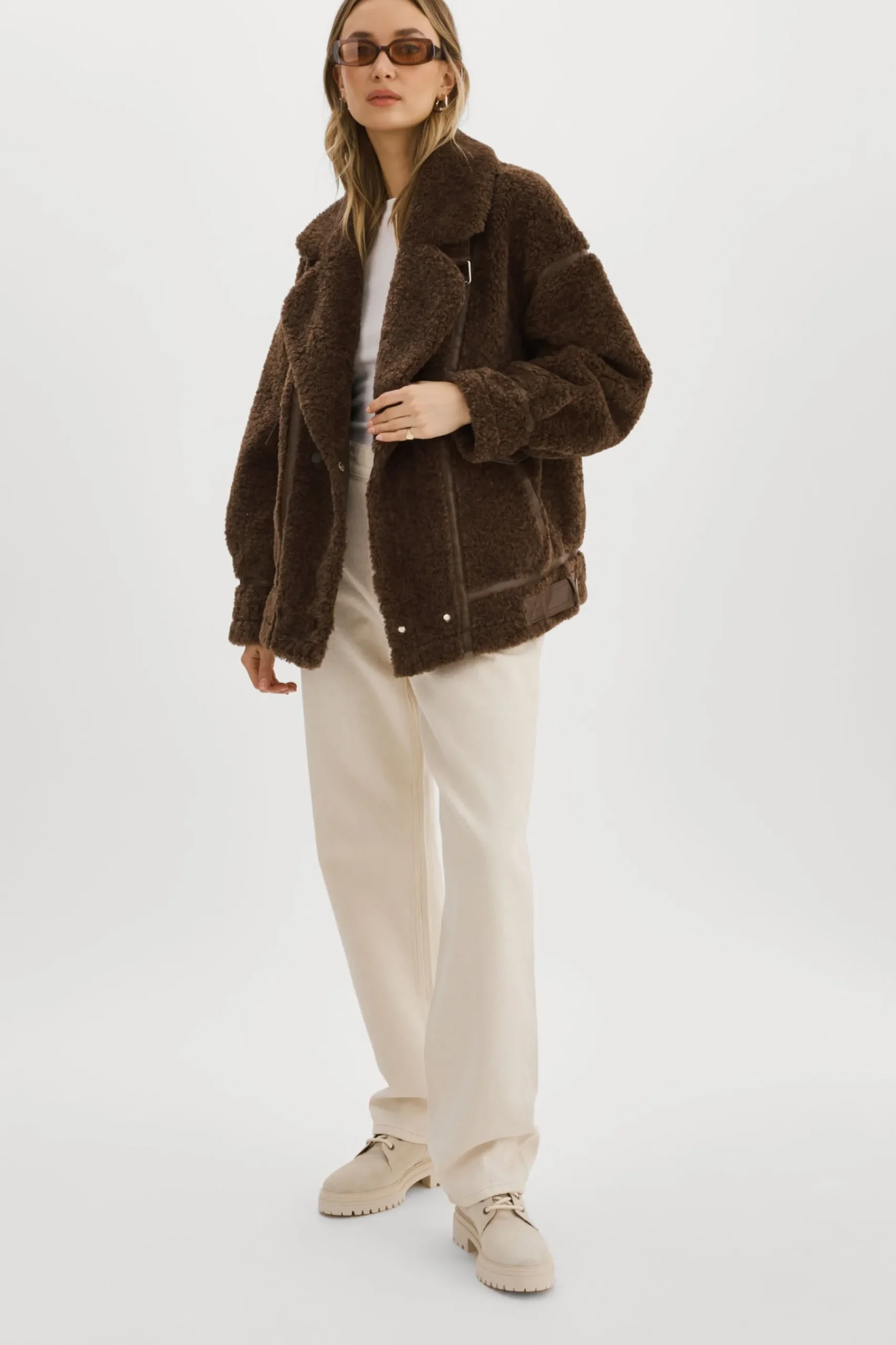 Femme LAMARQUE BADU | Veste Oversize En Fausse Peau De Mouton