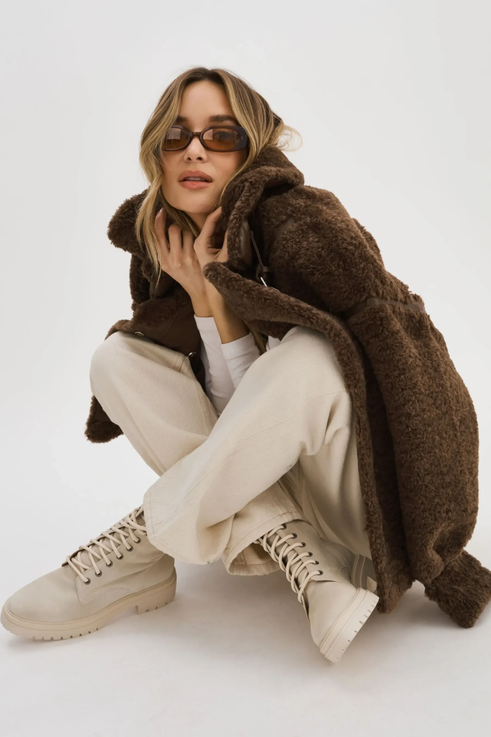 Femme LAMARQUE BADU | Veste Oversize En Fausse Peau De Mouton