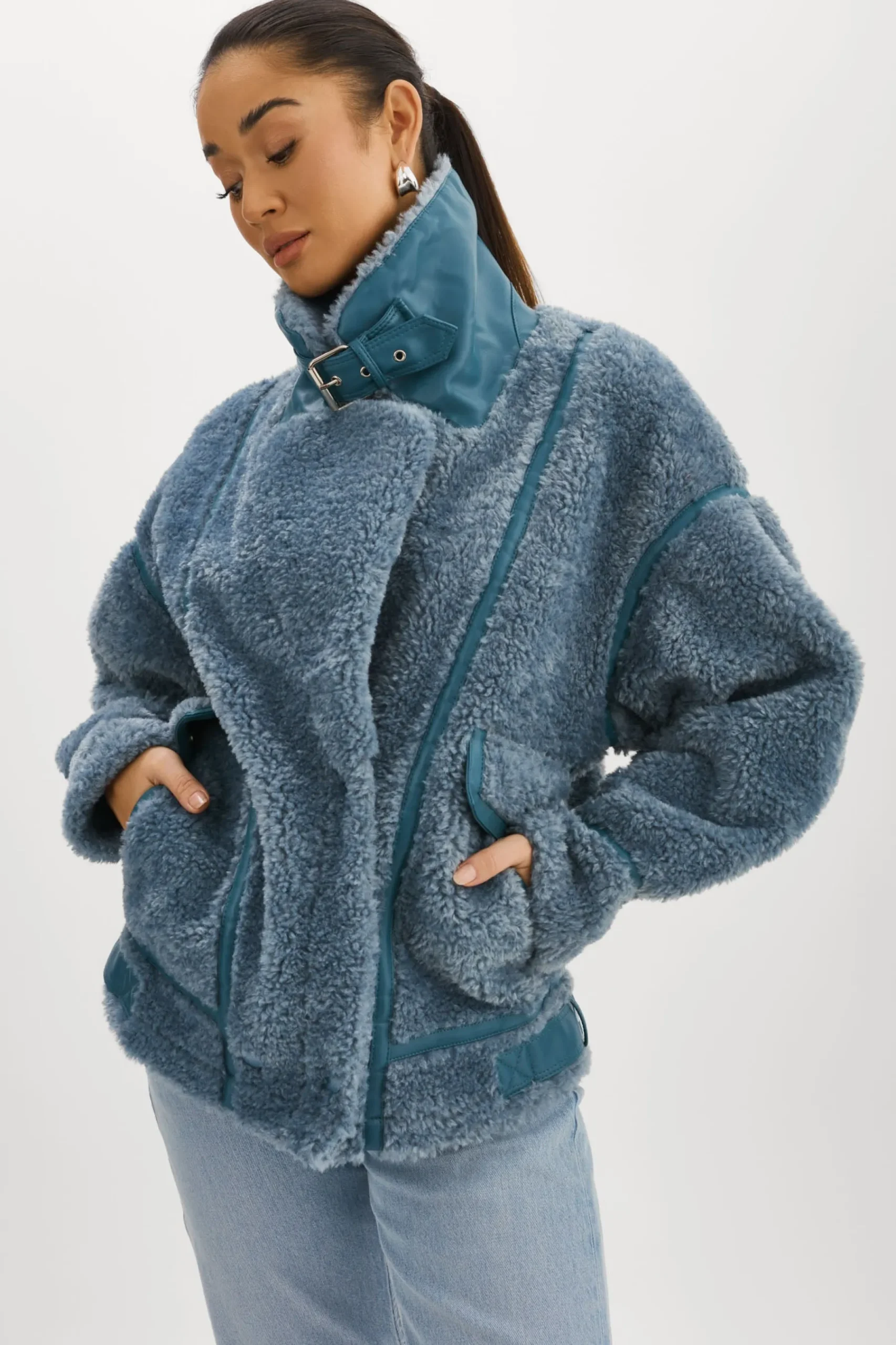 Femme LAMARQUE BADU | Veste Oversize En Fausse Peau De Mouton