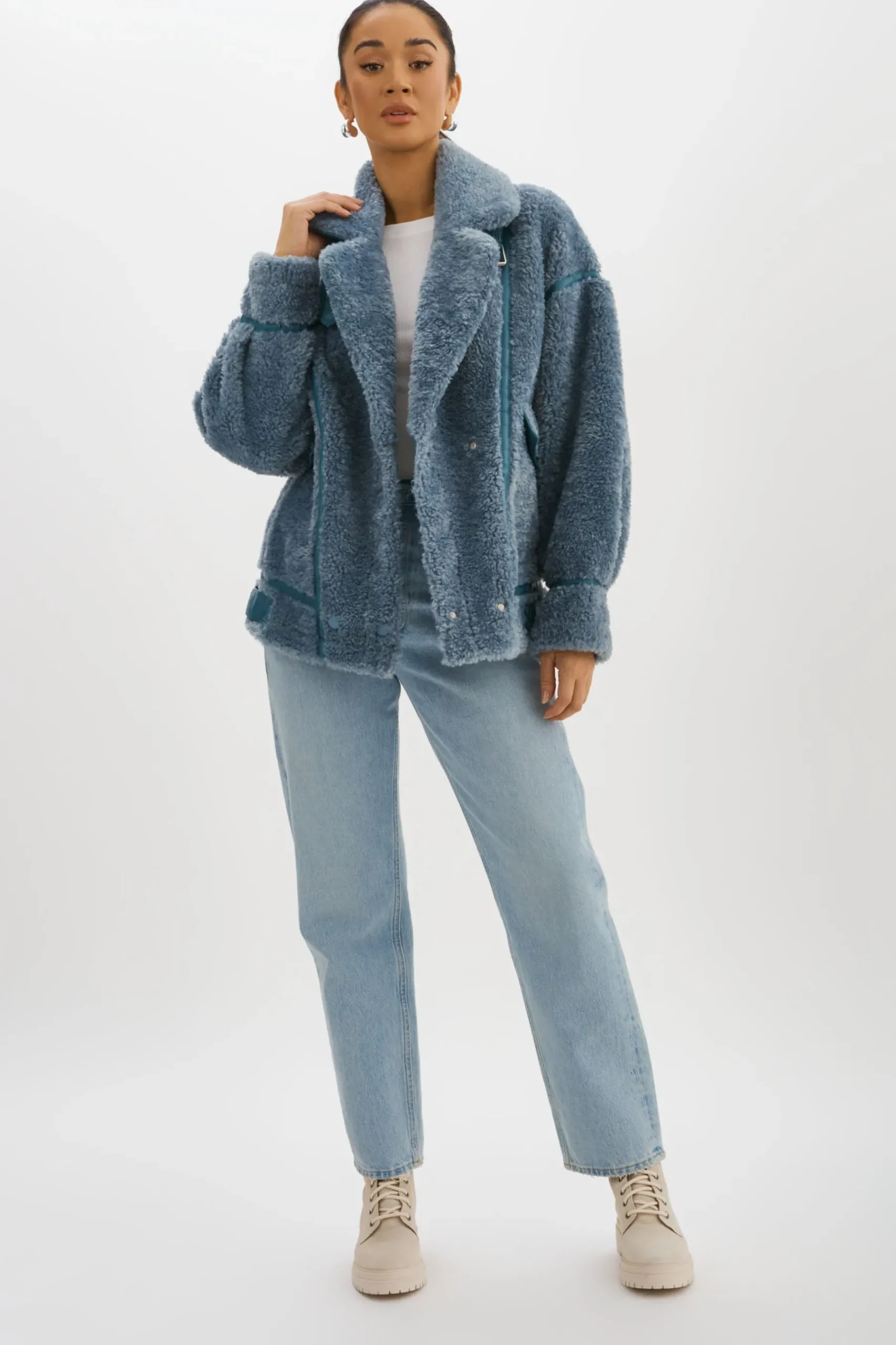 Femme LAMARQUE BADU | Veste Oversize En Fausse Peau De Mouton