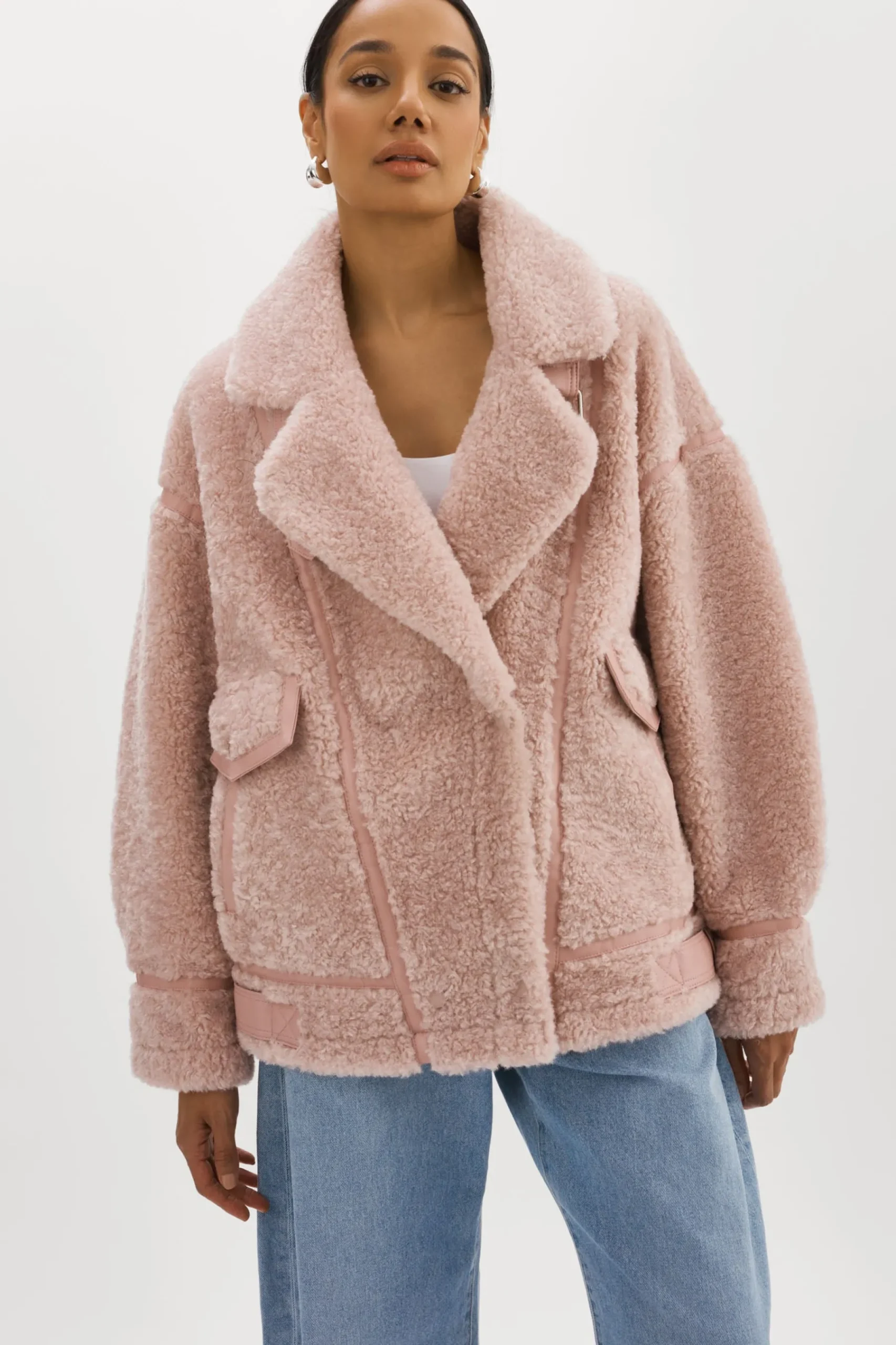 Femme LAMARQUE BADU | Veste Oversize En Fausse Peau De Mouton