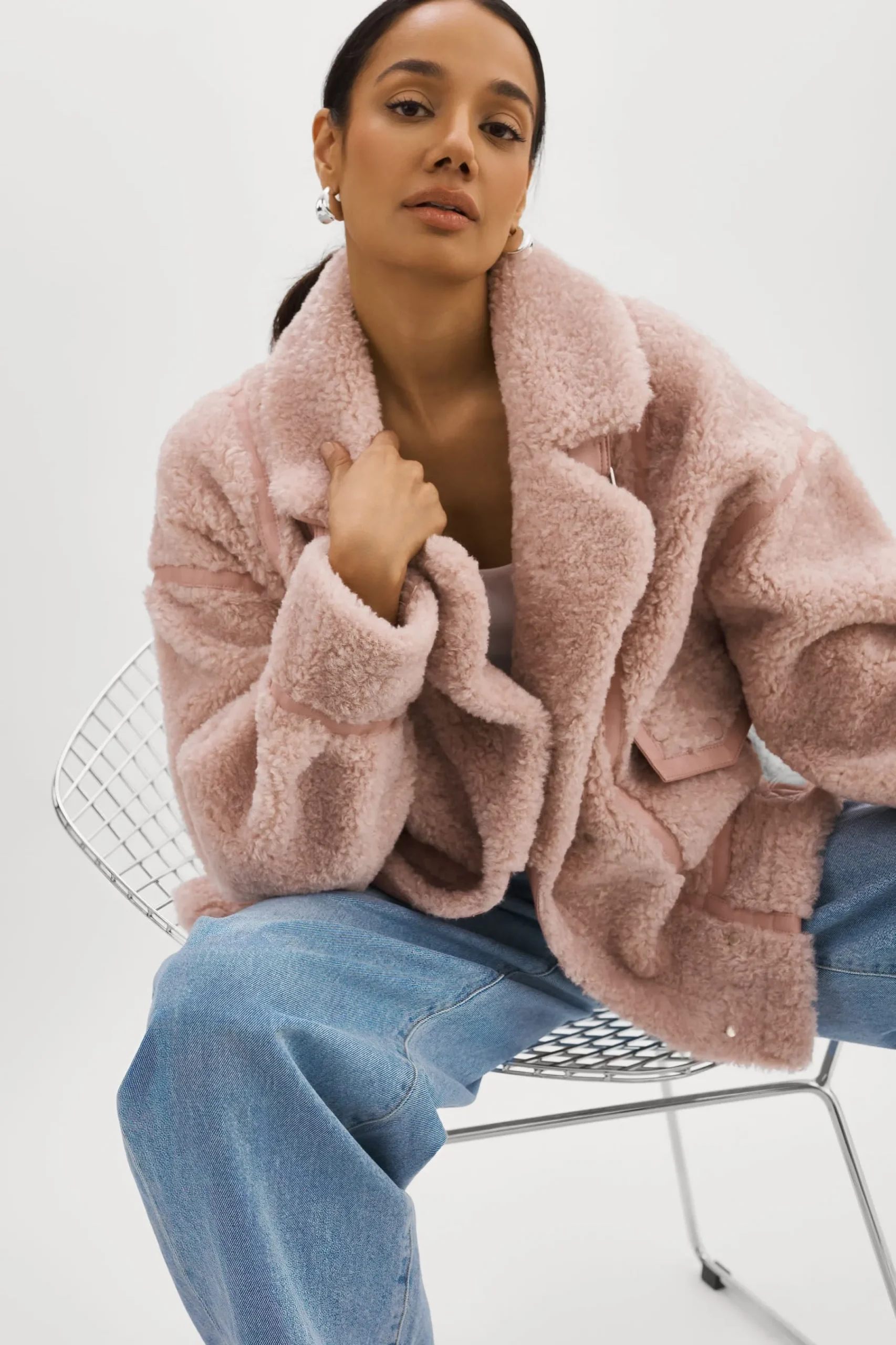 Femme LAMARQUE BADU | Veste Oversize En Fausse Peau De Mouton
