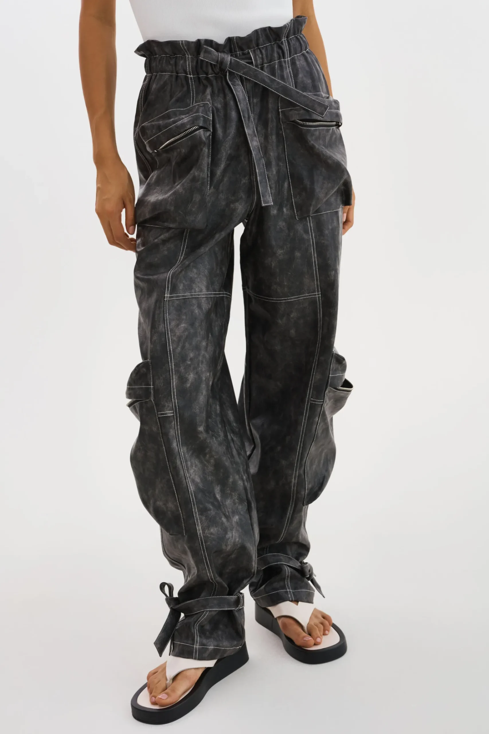 Femme LAMARQUE BRAXTON | Pantalon Cargo En Simili Cuir