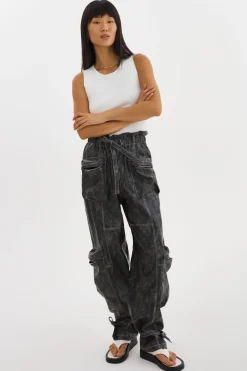 Femme LAMARQUE BRAXTON | Pantalon Cargo En Simili Cuir