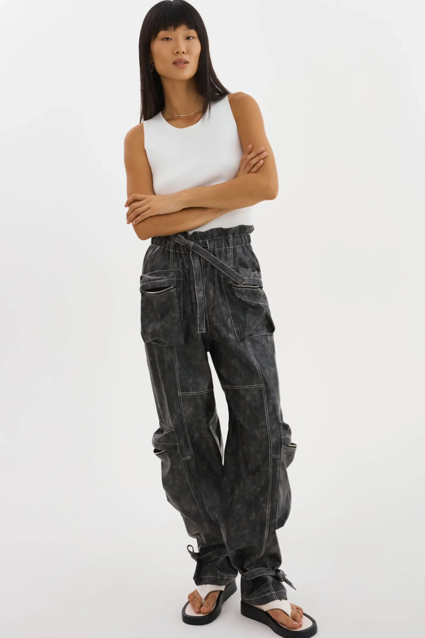 Femme LAMARQUE BRAXTON | Pantalon Cargo En Simili Cuir
