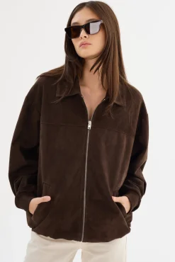 Femme LAMARQUE CADEN | Blouson Bombardier Oversize En Daim