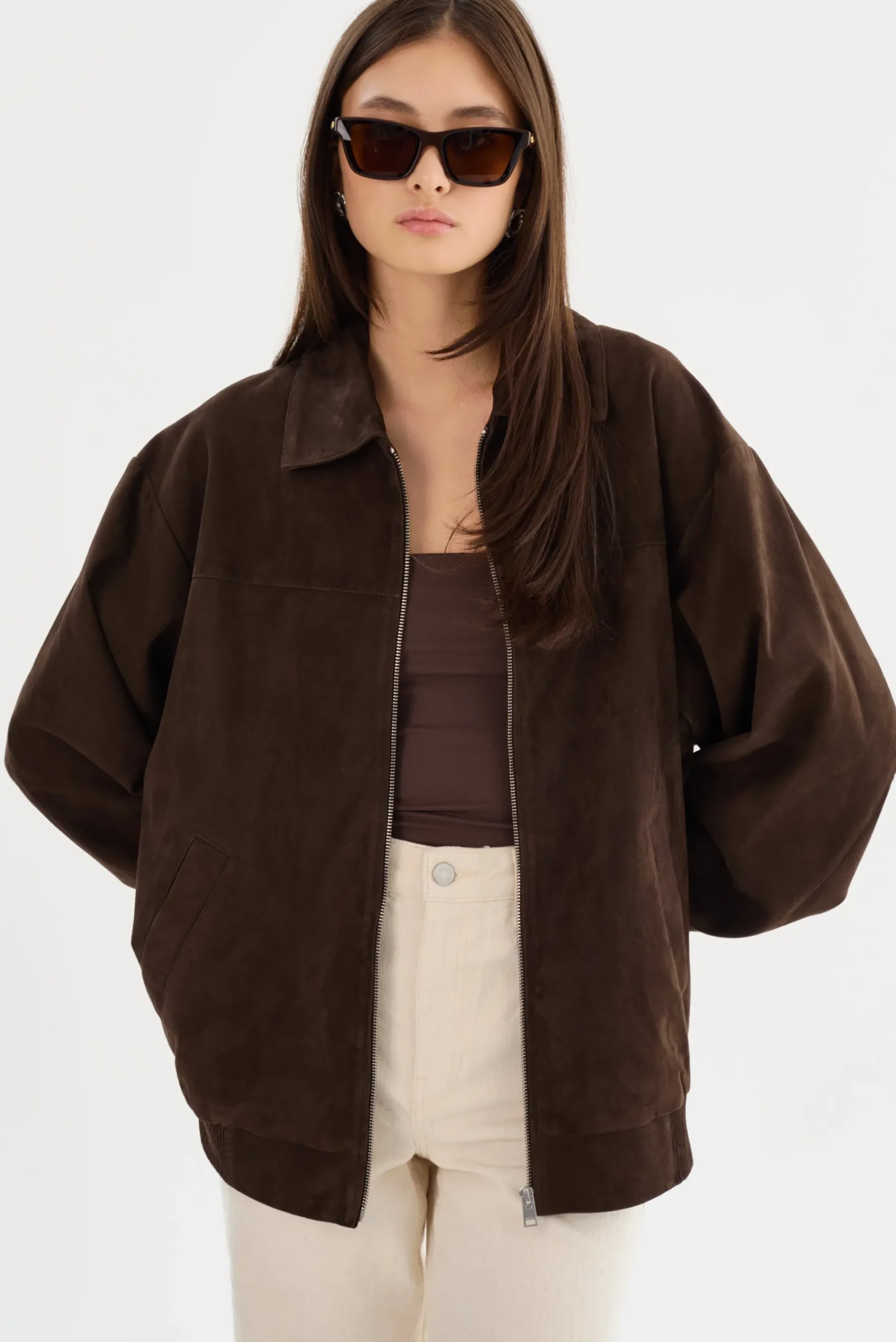 Femme LAMARQUE CADEN | Blouson Bombardier Oversize En Daim