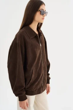 Femme LAMARQUE CADEN | Blouson Bombardier Oversize En Daim