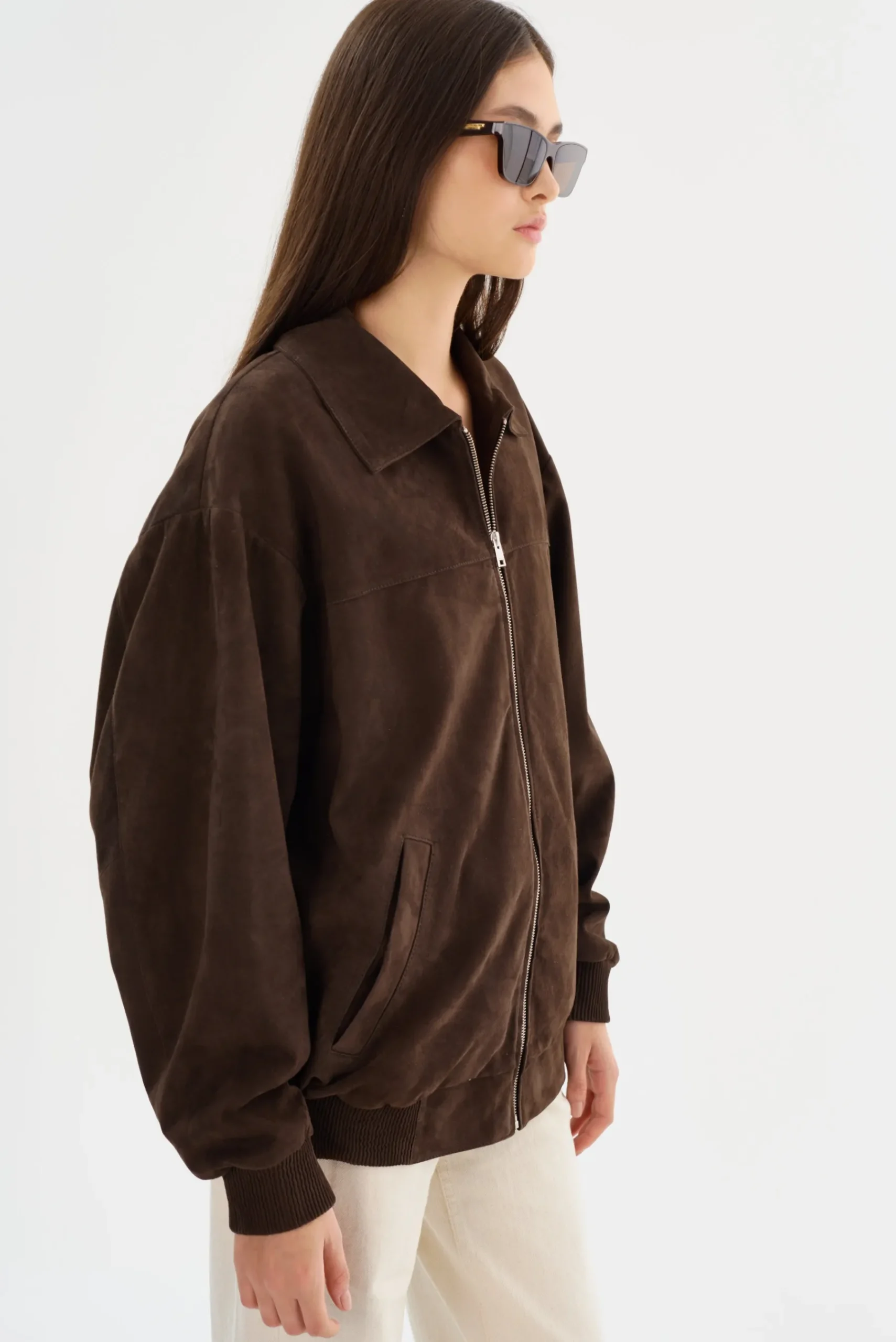 Femme LAMARQUE CADEN | Blouson Bombardier Oversize En Daim