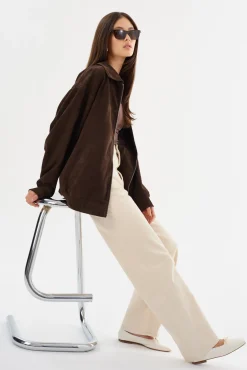 Femme LAMARQUE CADEN | Blouson Bombardier Oversize En Daim